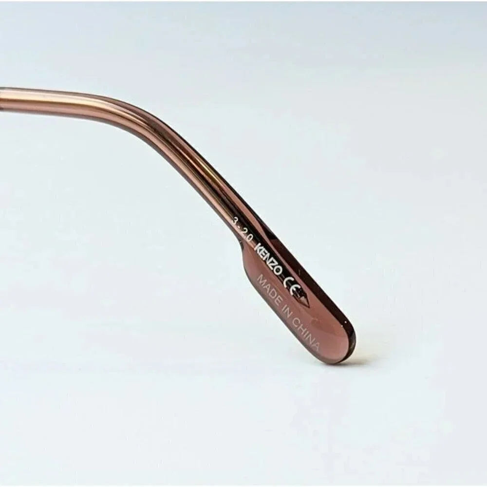 Kenzo KZ40097U Unisex Brow Bar Round Metal Gold & Blue Lens Sunglasses MSRP $180